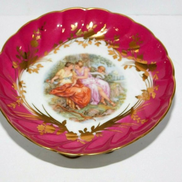 Limoges Loving Women Cherub Footed Tray - Picture 5 of 9